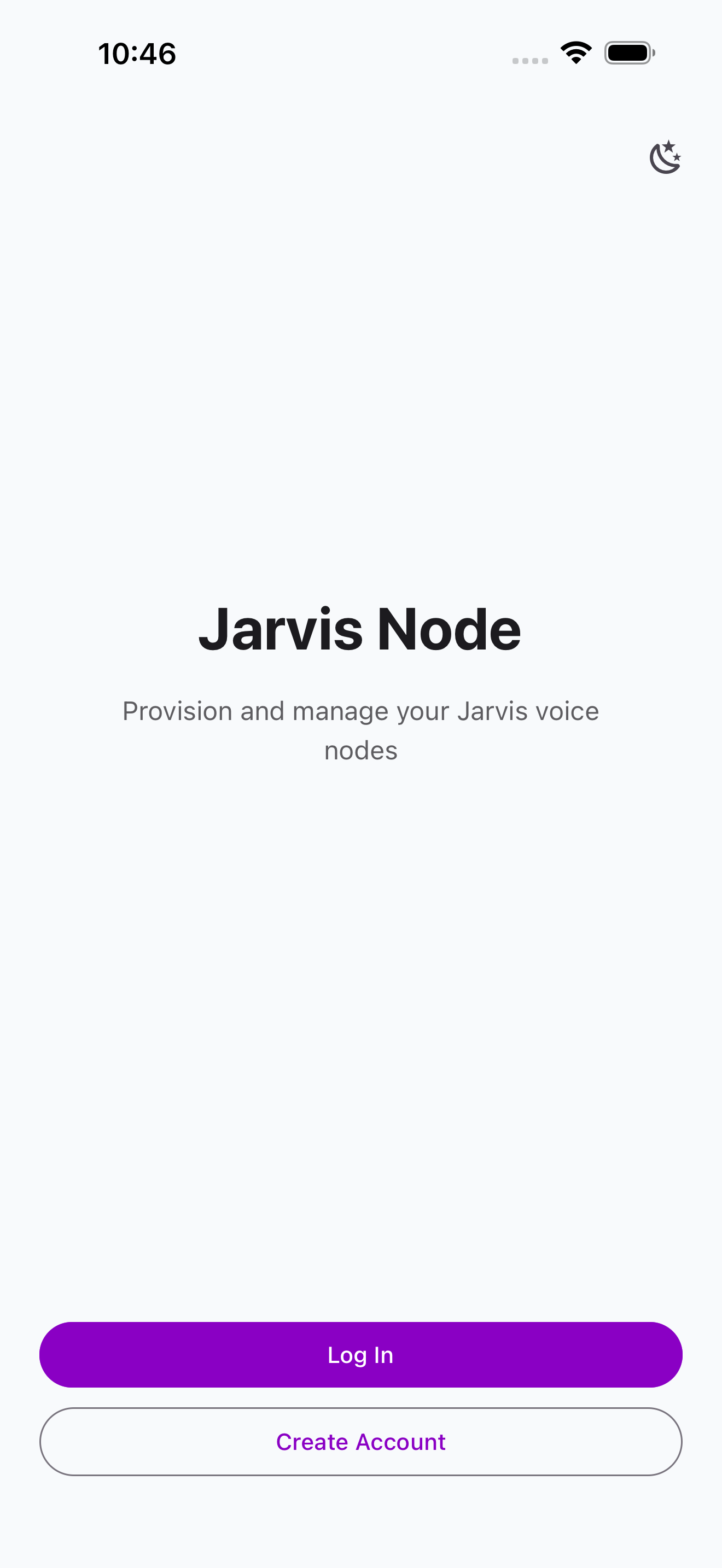 Landing screen